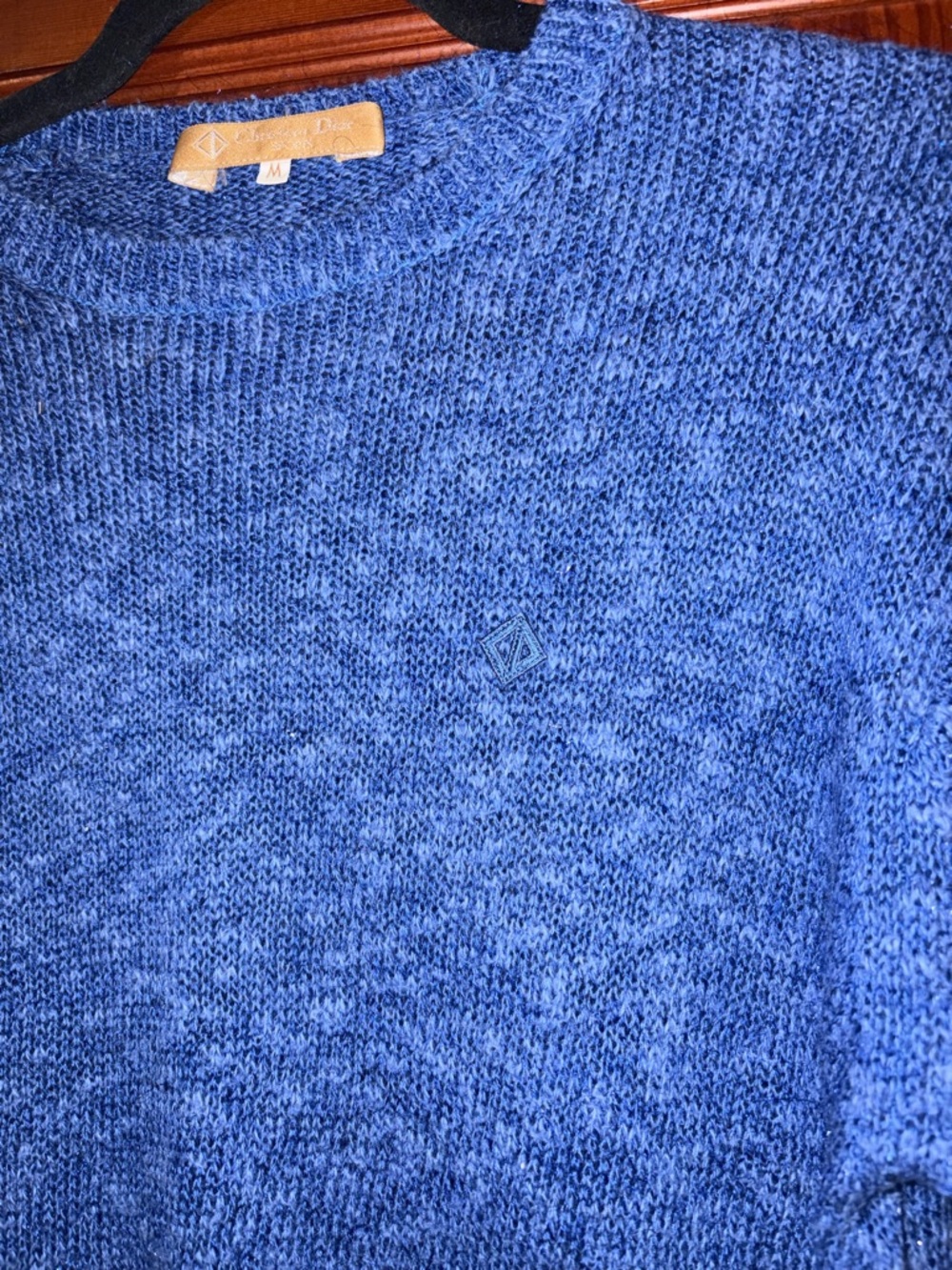 Vintage Christian Dior Sports Blue Silk Blend Short Sleeve Knit Sweater Size M - Picture 6 of 16